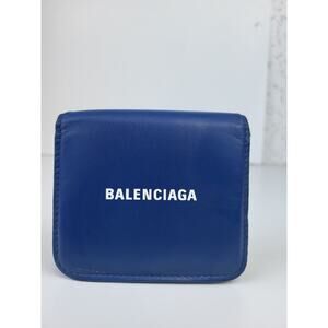 Balenciaga Wallet Blue Leather Small